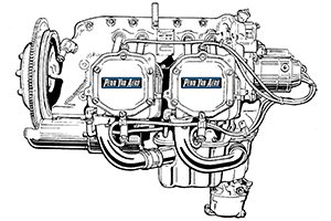 Lycoming 235 Aircraft Engine Line Art