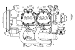 Lycoming 360 Aircraft Engine Line Art