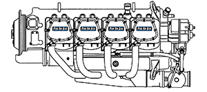 Lycoming 720 Aircraft Engine Line Art
